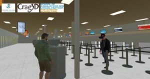 VR image of Aberdeen Airport Check in desk area